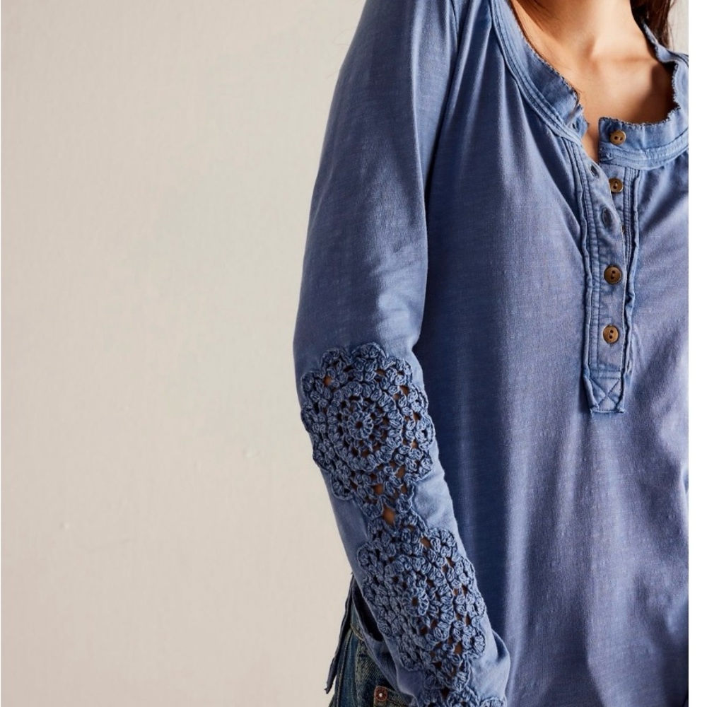 Free people Our Song Henley Cuff Top